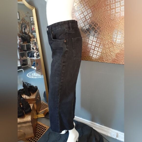 Zara Classic Black Women's Straight Wide Leg Jeans - Picture 9 of 15